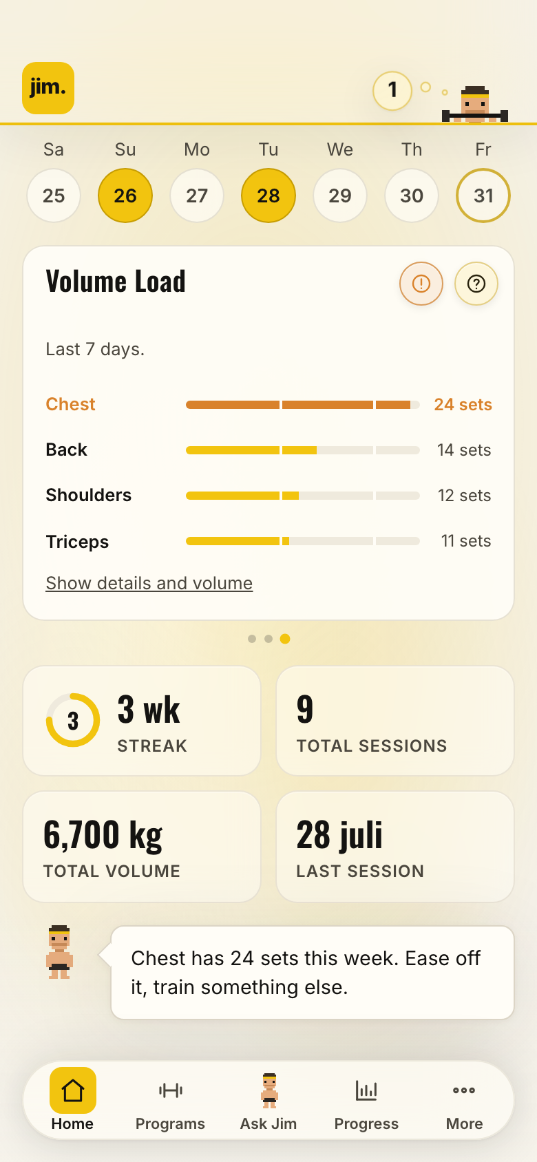 Home: Volume Load with high chest volume